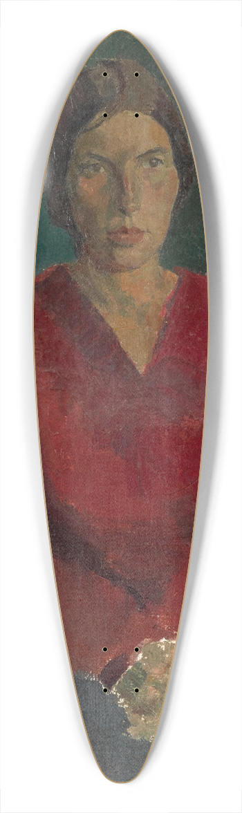 Franz Marent - Lady in Dark Blouse 39.3 inch art pintail longboard deck