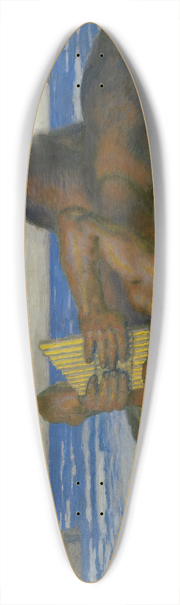 Franz von Stuck - Blowing Faun 39.3 inch art pintail longboard deck