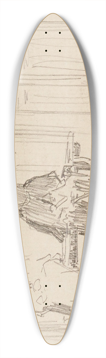 Frdric Houbron - Deux personnages sur un banc 39.3 inch art pintail longboard deck