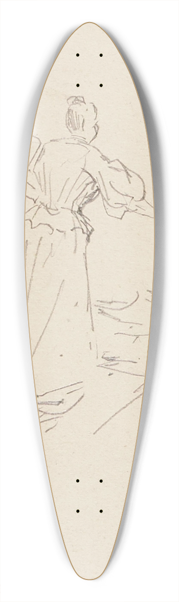 Frdric Houbron - Femme de dos 39.3 inch art pintail longboard deck
