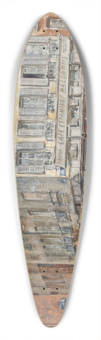 Frdric Houbron - Intersection de deux rues,  Paris, en 1899. 39.3 inch art pintail longboard deck
