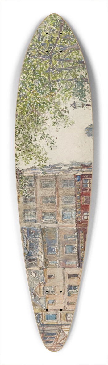 Frdric Houbron - Quai des Orfvres. Paris. 1906 39.3 inch art pintail longboard deck
