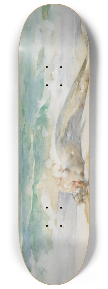 John Reinhard Weguelin - The sleeping mermaid 8.25 inch art skate deck