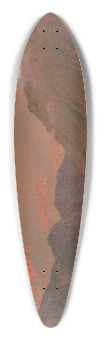 Frederic Edwin Church - Mountain Landscape at Sunset 39.3 inch art pintail longboard deck