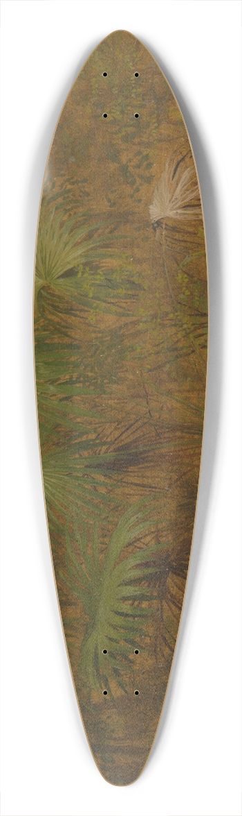 Frederic Edwin Church - Thatch Palm, Jamaica 39.3 inch art pintail longboard deck