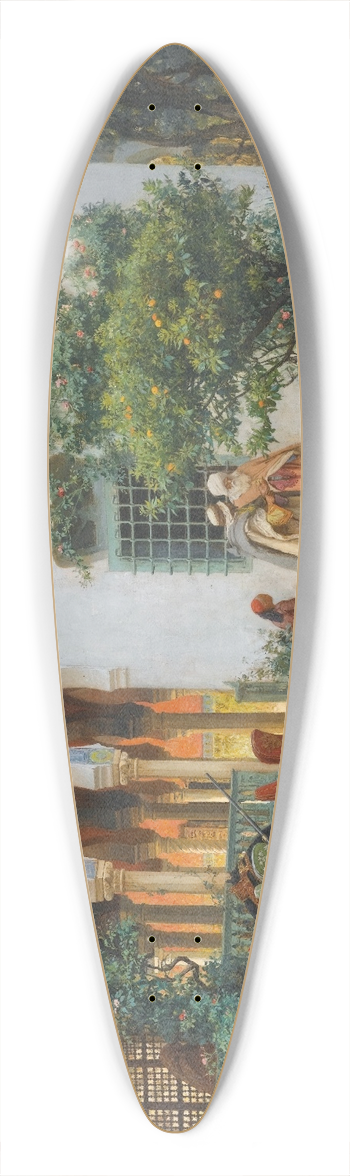 Frederick Arthur Bridgman - A North African Courtyard 39.3 inch art pintail longboard deck