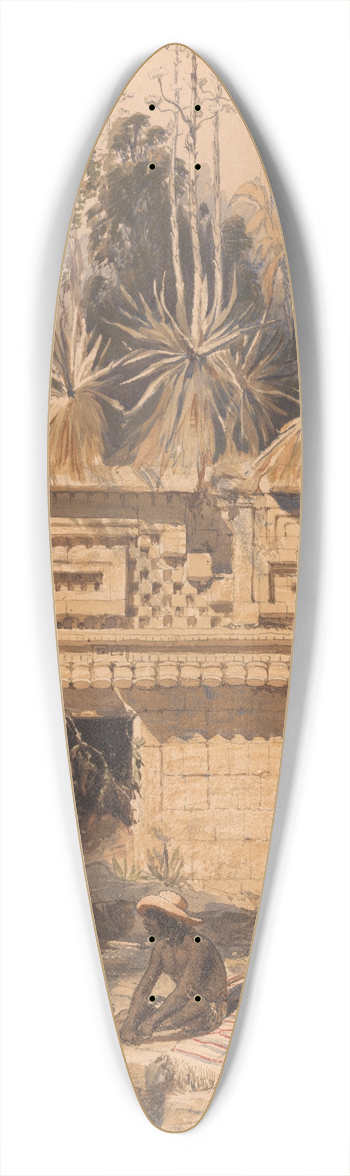 Frederick Catherwood - Ruins at Sabachtsche 39.3 inch art pintail longboard deck
