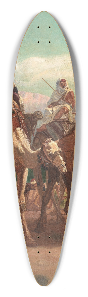 Frederick Goodall - An Arab encampment 39.3 inch art pintail longboard deck