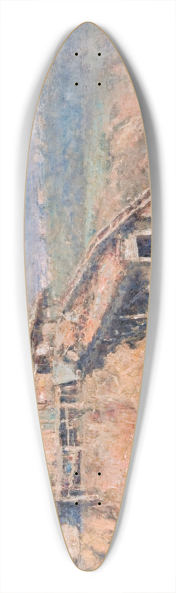 Frederick McCubbin - The old stone crusher (The quarry) 39.3 inch art pintail longboard deck