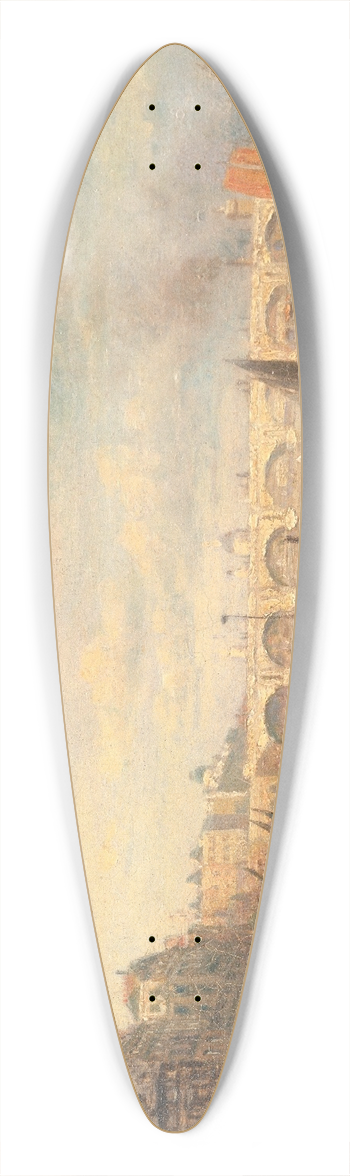 Frederick Nash - The Thames and Waterloo Bridge from Somerset House 39.3 inch art pintail longboard deck