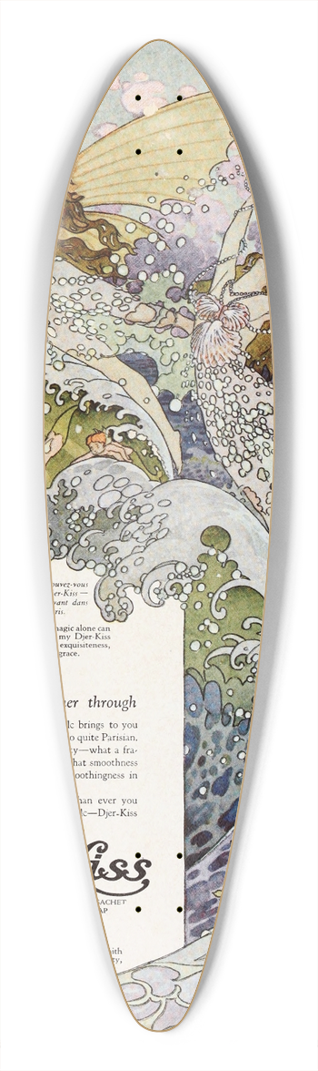 Frederick Richardson - Djer-Kiss Talc 39.3 inch art pintail longboard deck