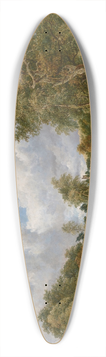 Frederick Waters Watts - Dedham Lock on the River Stour 39.3 inch art pintail longboard deck