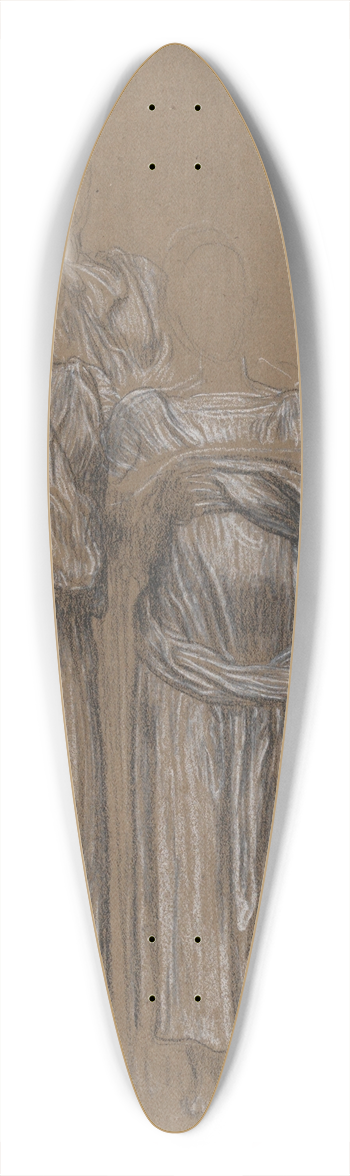 Frederic Leighton - Study of Three Standing Draped Female Figures for Music 39.3 inch art pintail longboard deck
