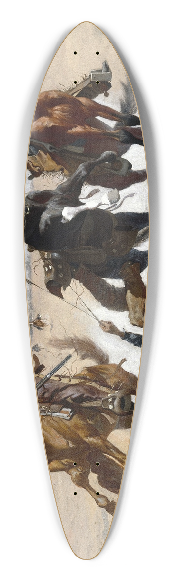 Frederic Remington - Aiding a Comrade 39.3 inch art pintail longboard deck