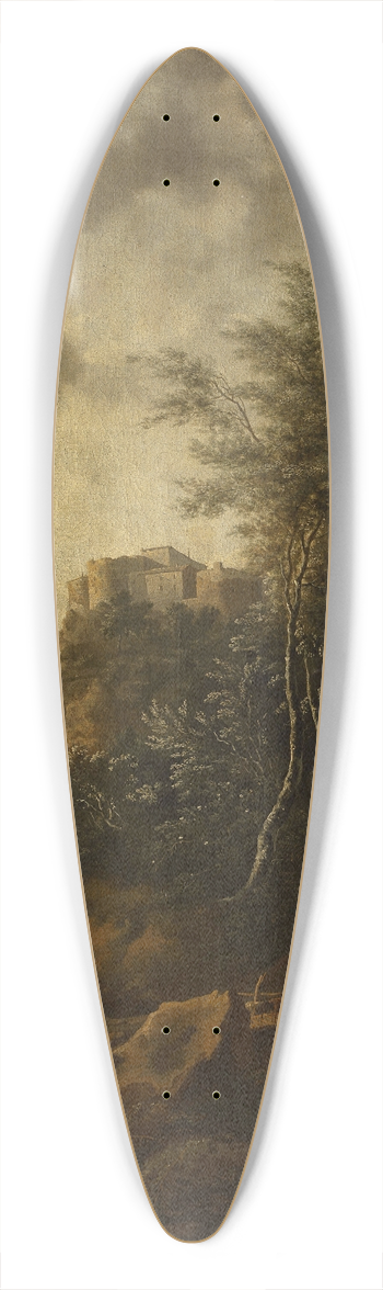 Frederik de Moucheron - Landscape with a castle 39.3 inch art pintail longboard deck