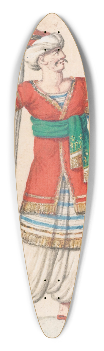 French School - Oriental Costumes 2 39.3 inch art pintail longboard deck