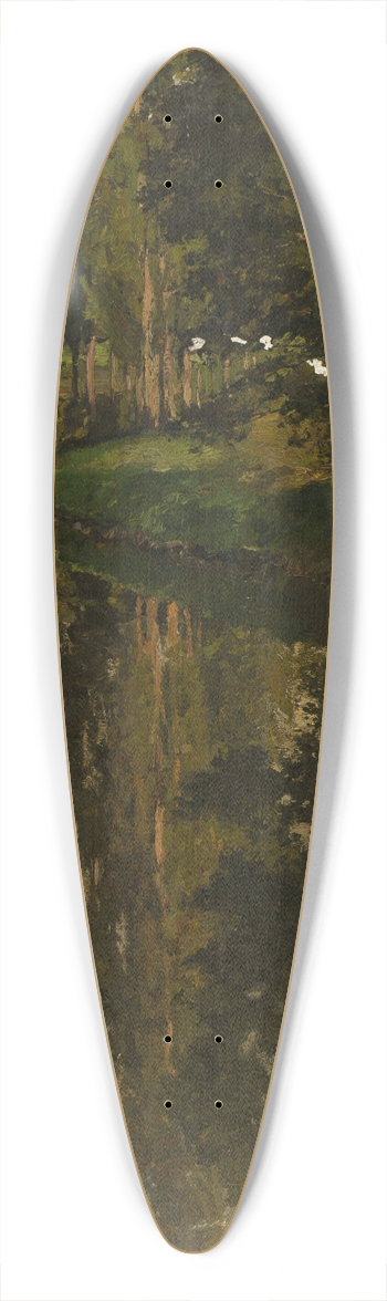 Friedrich Kallmorgen - Landscape with a creek 39.3 inch art pintail longboard deck