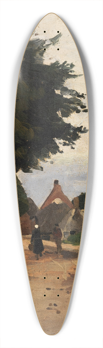 Friedrich Kallmorgen - Sommerliche Dorfstrae 39.3 inch art pintail longboard deck