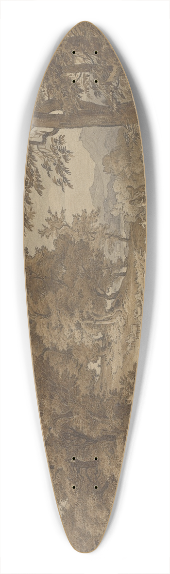 Friedrich Preller the Elder - An Italianate Landscape with Shepherds 39.3 inch art pintail longboard deck