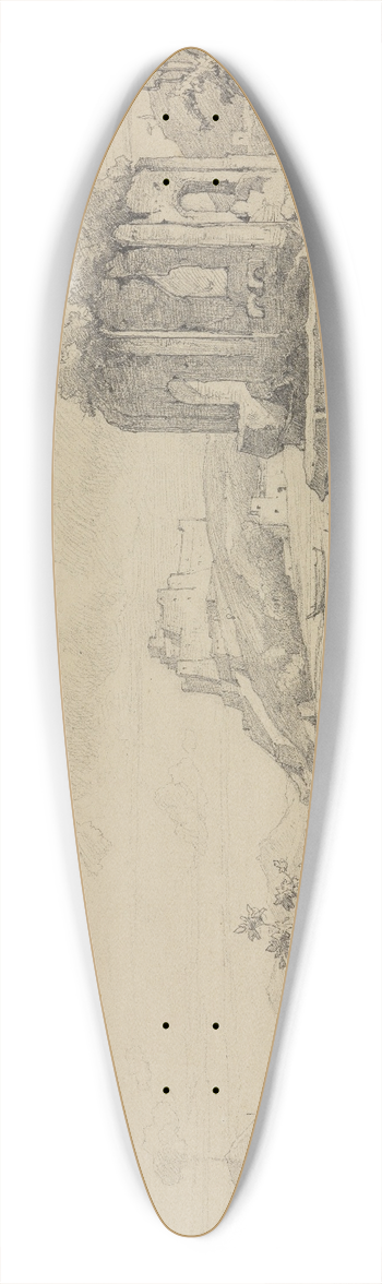 Friedrich Preller the Elder - Landschaft am Golf von Pozzuoli 39.3 inch art pintail longboard deck