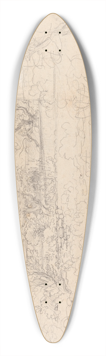 Friedrich Salath - A Terraced Garden by a Villa 39.3 inch art pintail longboard deck