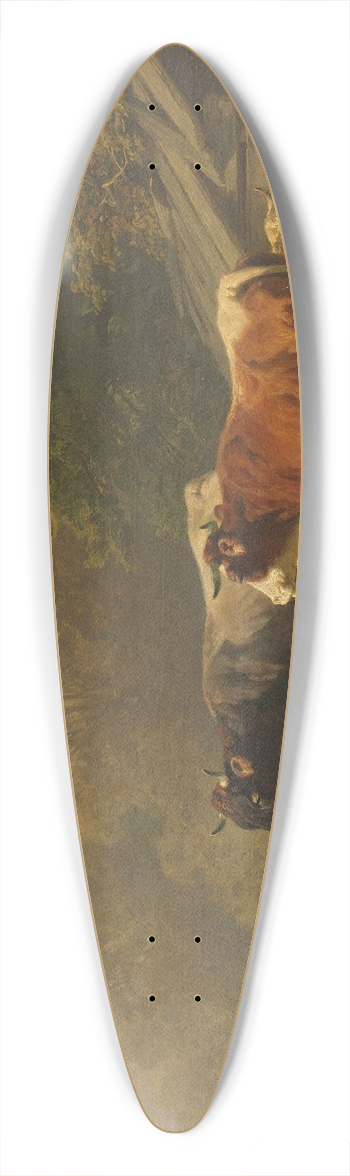 Friedrich Voltz - Rinder am Seeufer 39.3 inch art pintail longboard deck