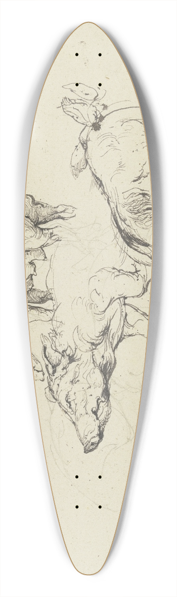 Friedrich von Nerly - Three pigs 39.3 inch art pintail longboard deck