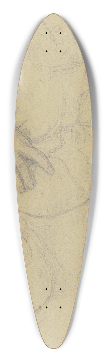 Friedrich Wasmann - Studienblatt mit einem ber verschrnkten Armen schlafendem Mdchen 39.3 inch art pintail longboard deck