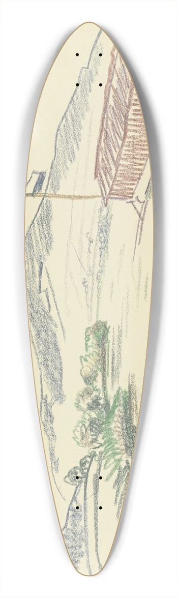 Fried Stern - Main landscape 39.3 inch art pintail longboard deck