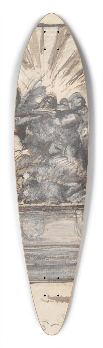 Gabriel de Saint-Aubin - Design for a Monument 39.3 inch art pintail longboard deck