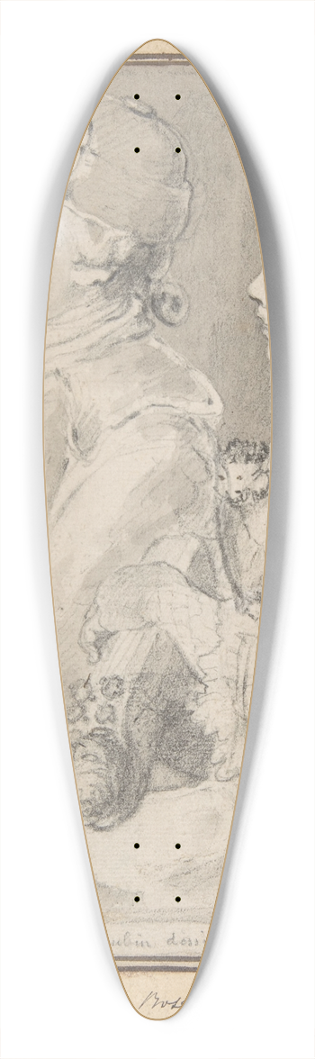 Gabriel de Saint-Aubin - Germain-Augustin and Rose de Saint-Aubin, Drawn by Their Uncle 39.3 inch art pintail longboard deck