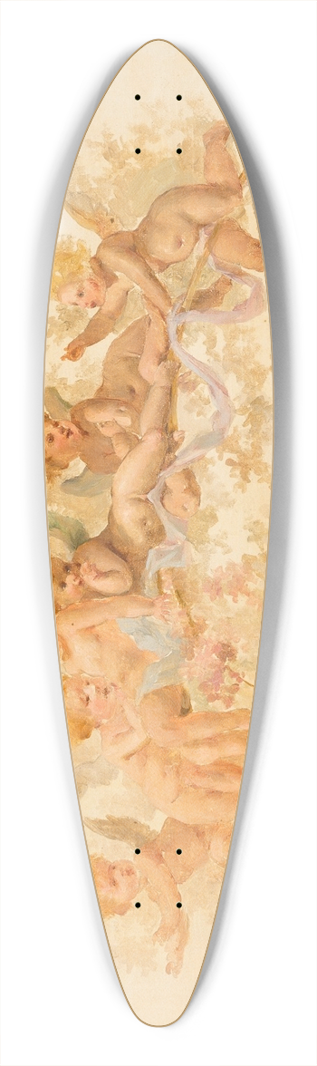 Gabriel von Max - Putto 39.3 inch art pintail longboard deck