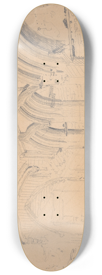 John Sell Cotman - Interior of the Ruins of Yarmouth Priory 8.25 inch art skate deck