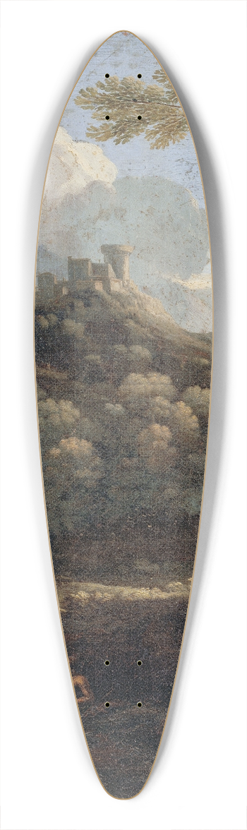 Gaspard Dughet - A Castle in a Wood 39.3 inch art pintail longboard deck