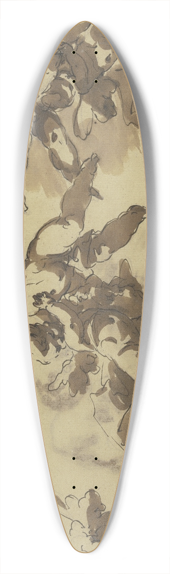 Gaspare Diziani - Playing cherubs. 39.3 inch art pintail longboard deck