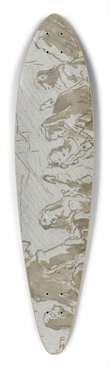 Gaspare Diziani - Tavern scene 39.3 inch art pintail longboard deck