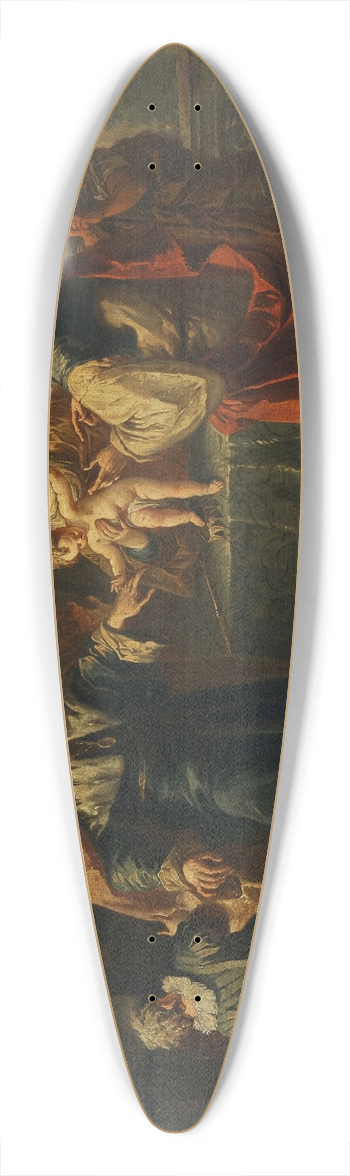 Gaspare Diziani - The infant Moses trampling on the pharaohs crown 39.3 inch art pintail longboard deck