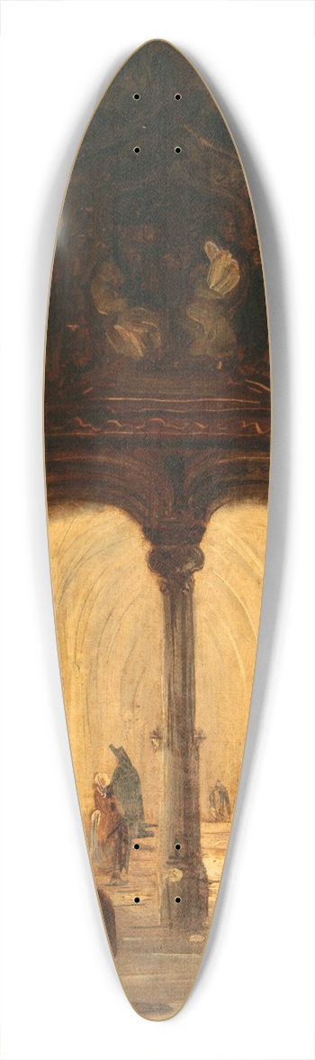 Genaro Prez Villaamil - Interior de Iglesia 39.3 inch art pintail longboard deck