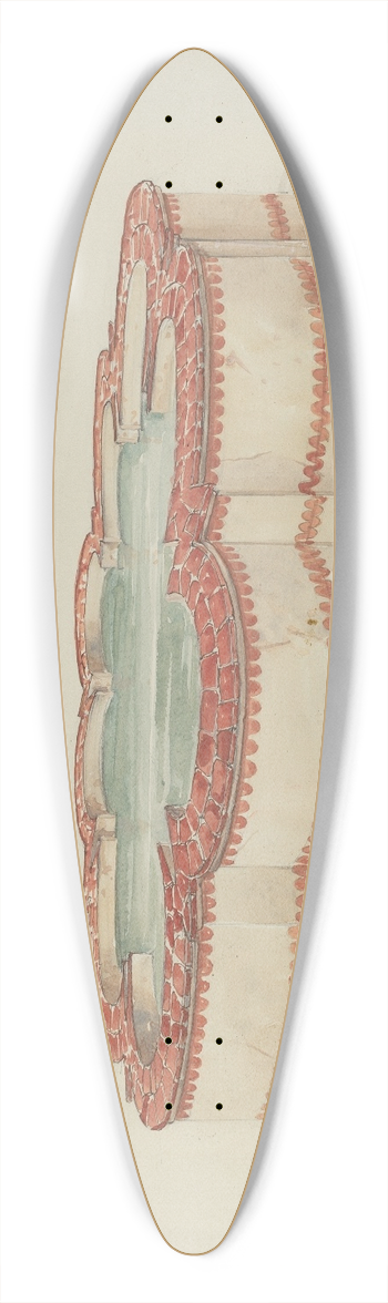 Geoffrey Holt - Mission Fountain 39.3 inch art pintail longboard deck