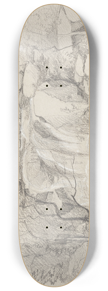 John Sell Cotman - Waterfall with Rocks 8.25 inch art skate deck