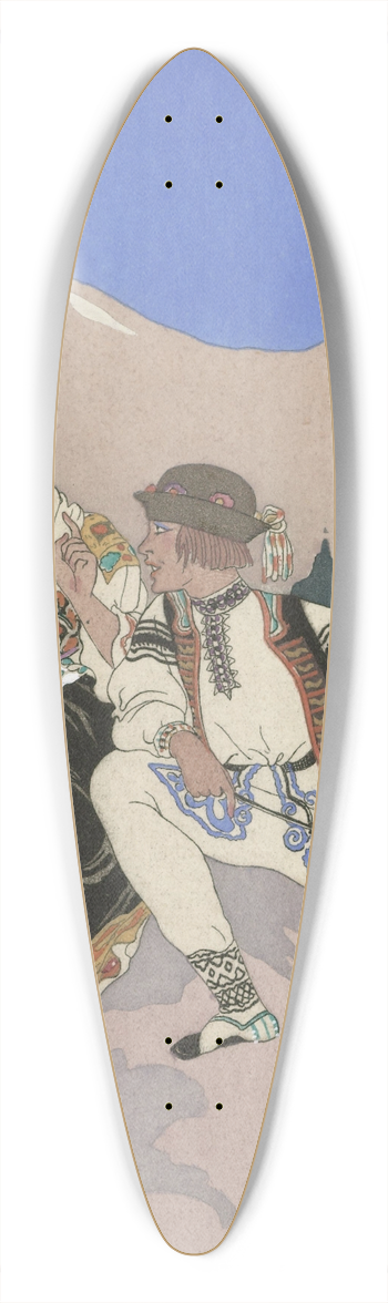 George Barbier - Le Langage des Fleurs 39.3 inch art pintail longboard deck