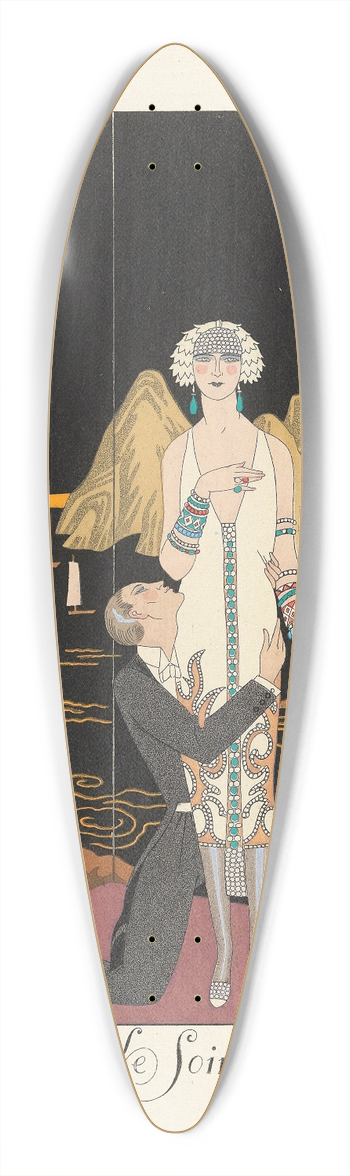 George Barbier - Le Soir (Evening) 39.3 inch art pintail longboard deck