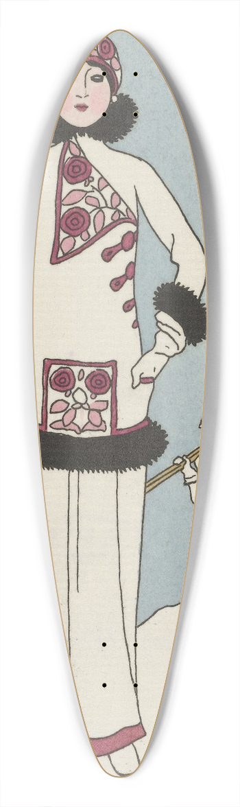 George Barbier - Pour St. Moritz 39.3 inch art pintail longboard deck