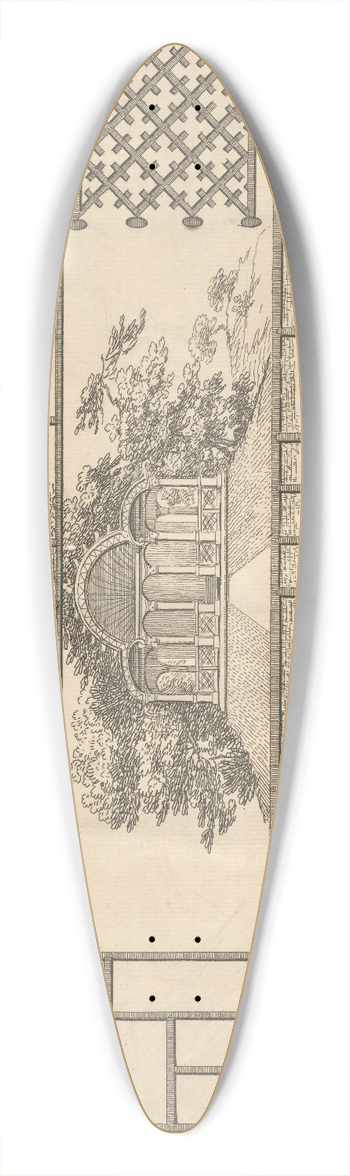George Bickham the Elder - Oblong Paling. A Door. Parallel railing 39.3 inch art pintail longboard deck