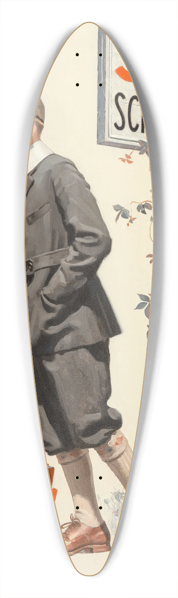 George Brehm - Boy Trudging to School 39.3 inch art pintail longboard deck
