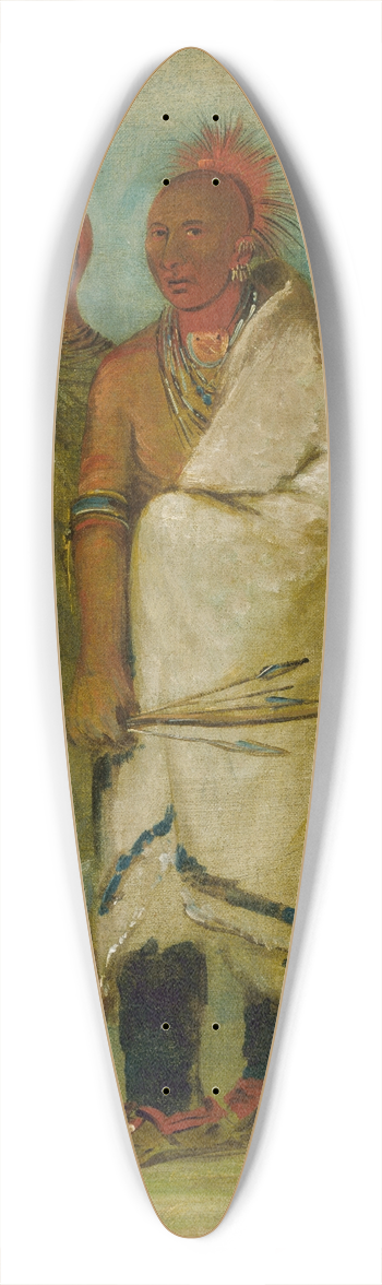 George Catlin - Three Fox Indians 39.3 inch art pintail longboard deck