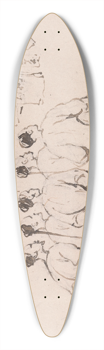 George Chinnery - Chinese Coolies reading a Proclamation 39.3 inch art pintail longboard deck
