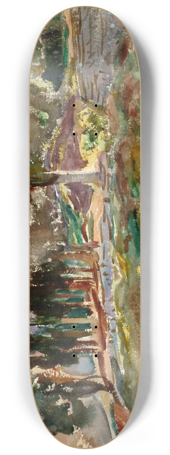 John Singer Sargent - Cypress Trees at San Vigilio, Lake Garda 8.25 inch art skate deck