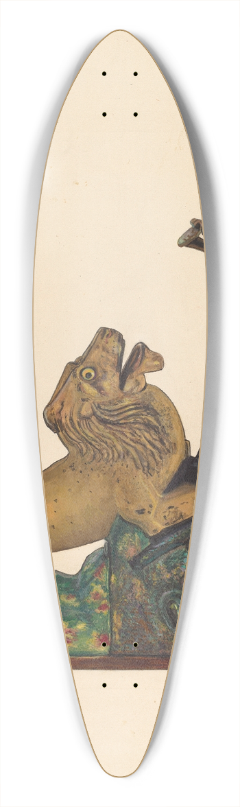 George File - Toy Bank  Monkey and Lion 39.3 inch art pintail longboard deck