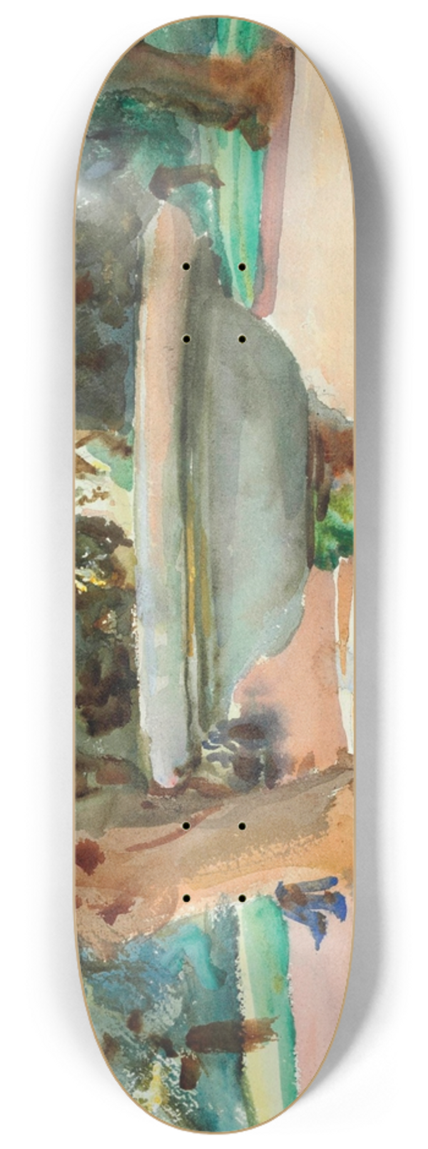 John Singer Sargent - Fontana dei Pupazzi, Villa Borghese, Rome 8.25 inch art skate deck